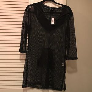 MESH HOODIE COVER UP🏖🖤